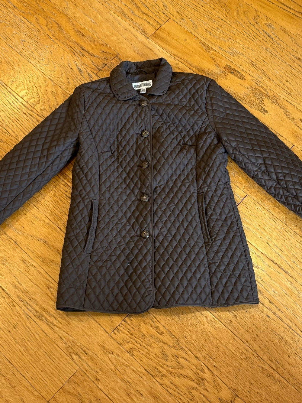 Vintage Marvin Richards Quilted Jacket Coat Women’s SM Brown Lightweight - Picture 2 of 7